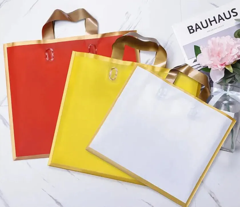 100 Pcs Custom Shopping Bags with Logo for Boutique - Personalized Plastic Bags with Logo Custom Merchandise Bags with Logo for Business