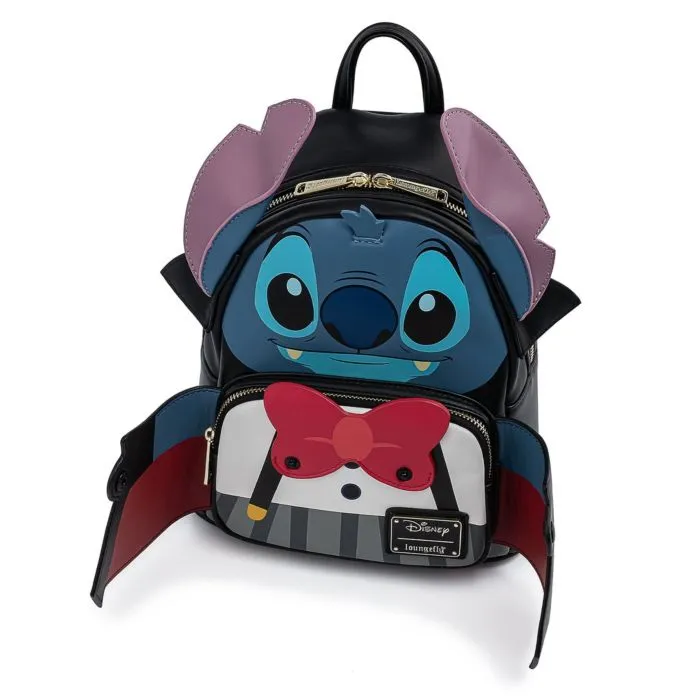 10" Disney : Lilo & Stitch - Vampire Stitch Cosplay Faux Leather Mini Backpack Bag Loungefly