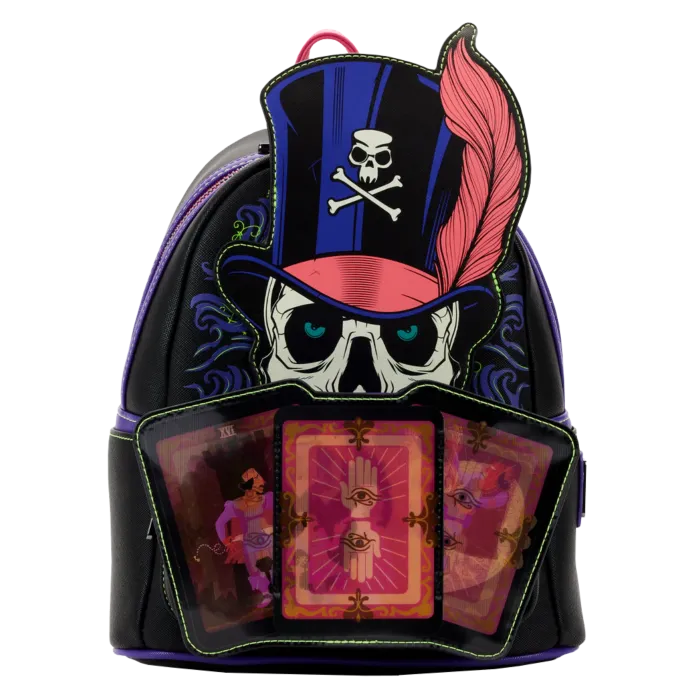 10" Disney Villains - Dr Facilier Lenticular Glow in the Dark Faux Leather Backpack Bag Loungefly