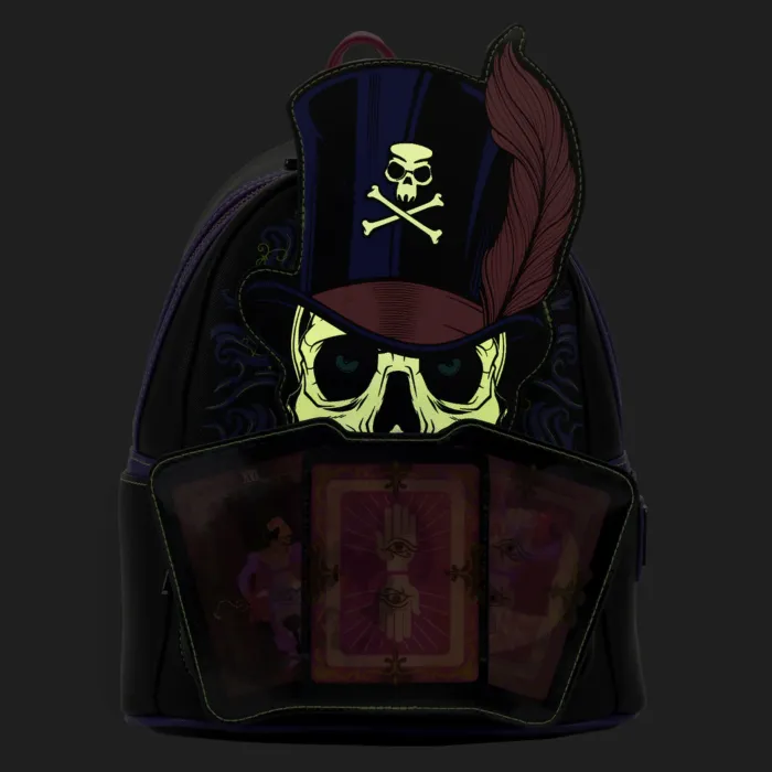 10" Disney Villains - Dr Facilier Lenticular Glow in the Dark Faux Leather Backpack Bag Loungefly