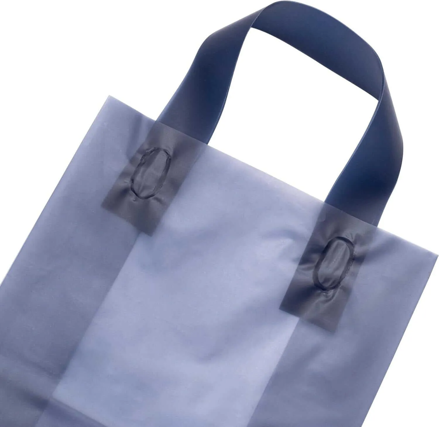 10x5x13 Medium Frosted Navy Blue Plastic Bags with Handles