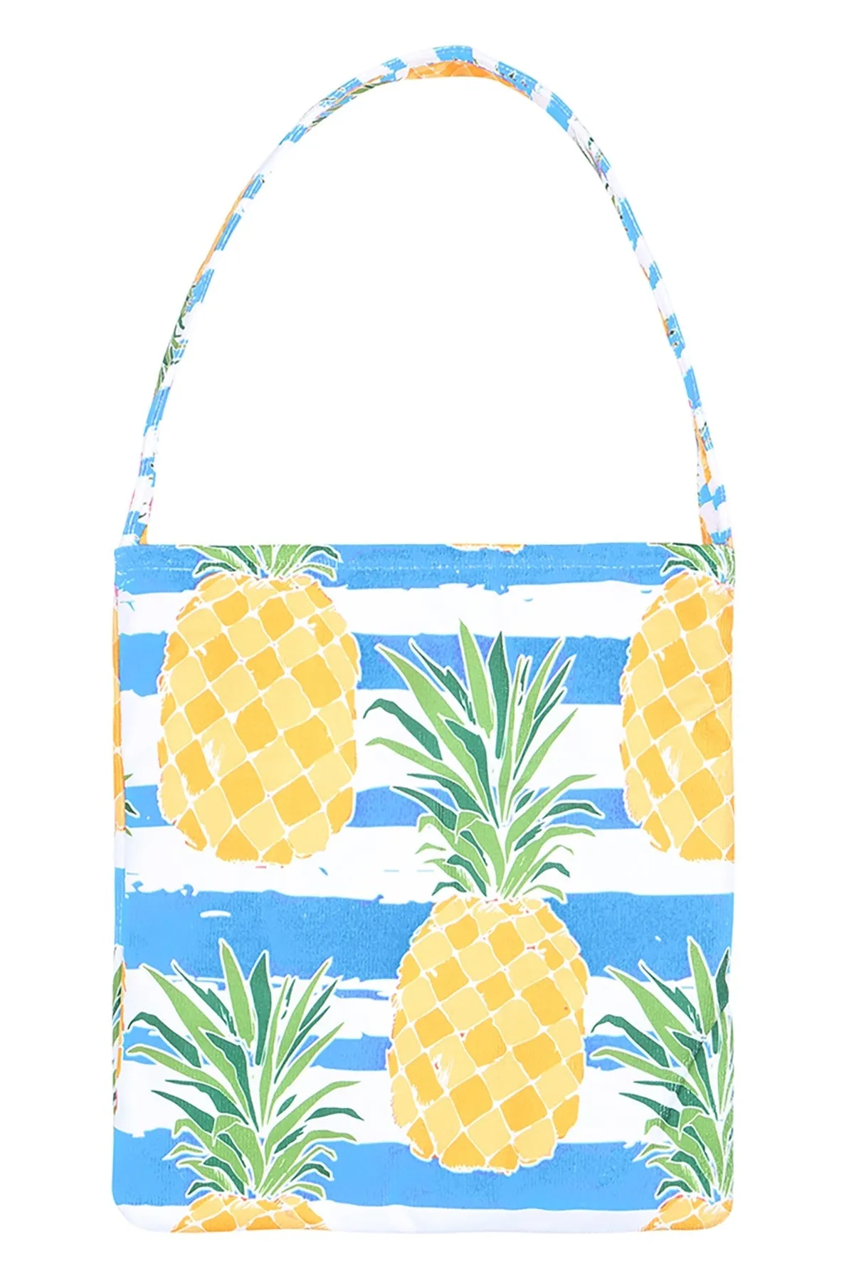 2-IN1 BEACH TOWEL PINEAPPLE PRINT FOLDABLE TOTE BAG