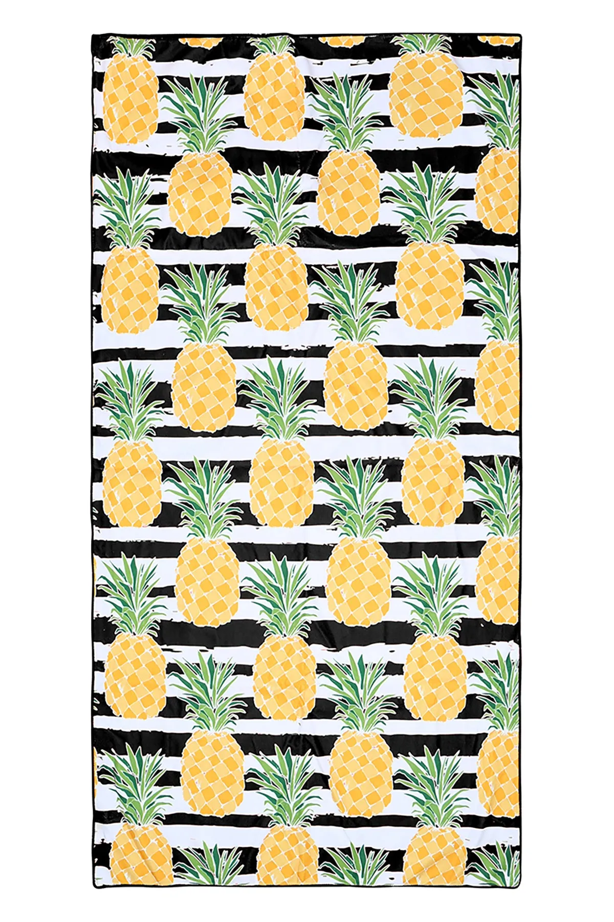 2-IN1 BEACH TOWEL PINEAPPLE PRINT FOLDABLE TOTE BAG