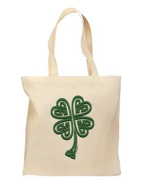 3D Style Celtic Knot 4 Leaf Clover Grocery Tote Bag