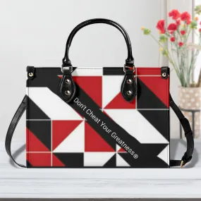 45 Dgr White Logo & Red, White & Black Multiple Sizes Upgraded Luxury Women PU Leather Handbag