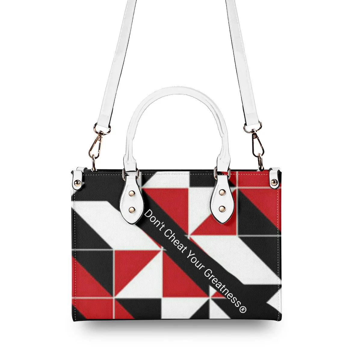 45 Dgr White Logo & Red, White & Black Multiple Sizes Upgraded Luxury Women PU Leather Handbag