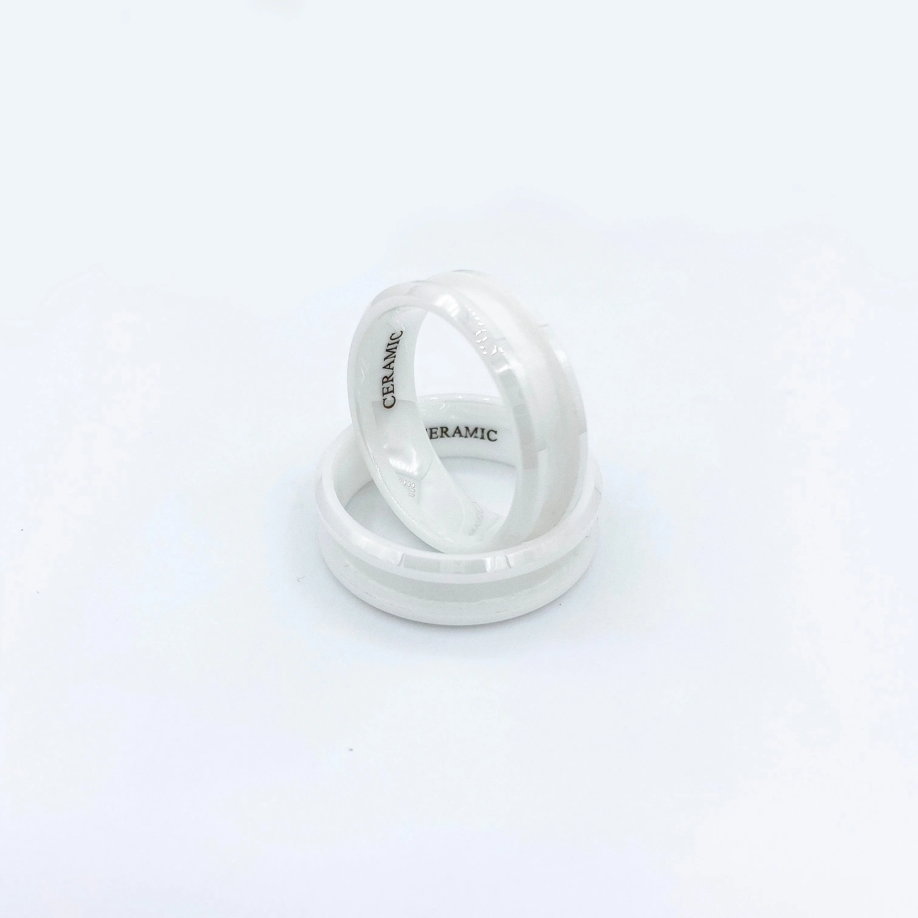 5 Pack - White Ceramic Ring Blank