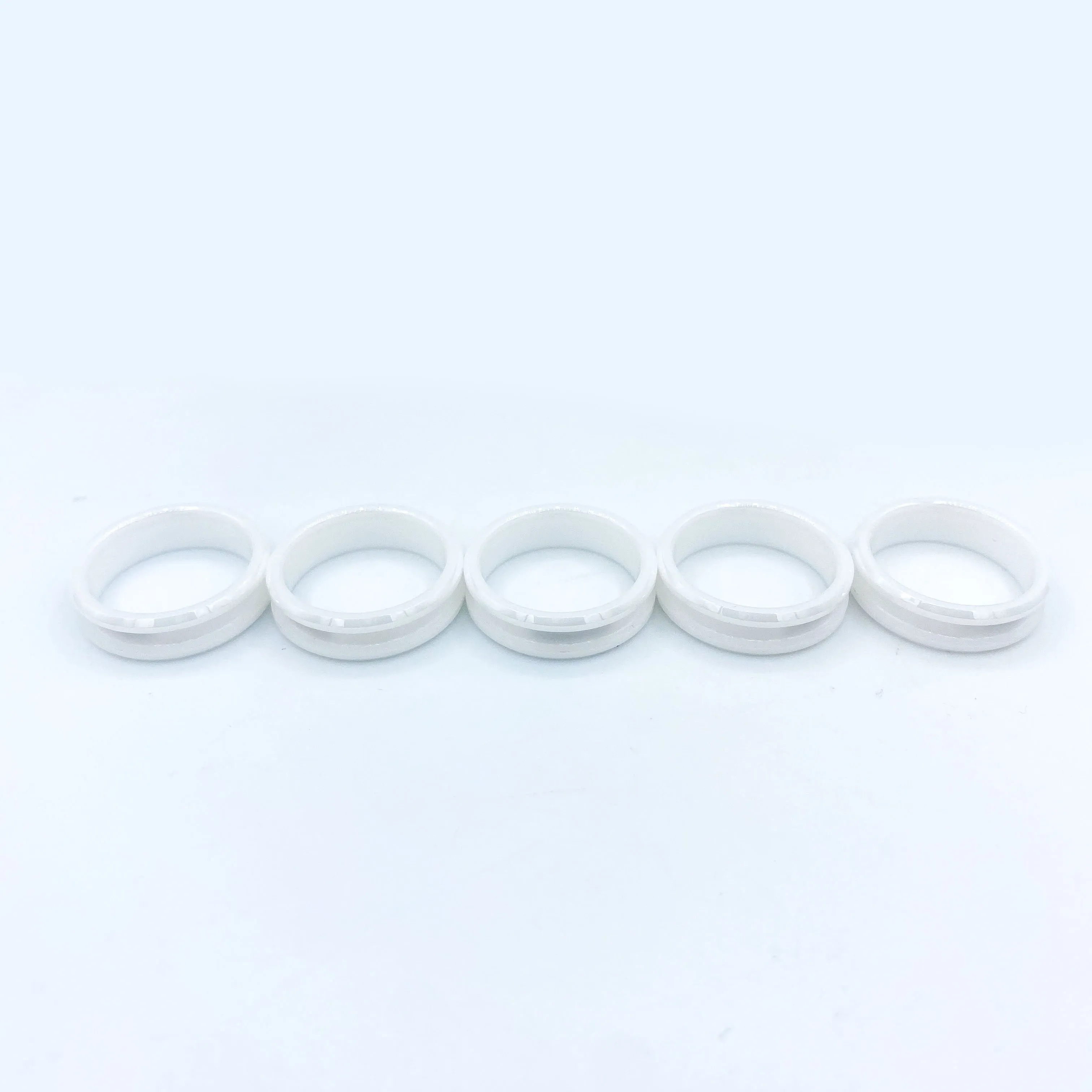 5 Pack - White Ceramic Ring Blank