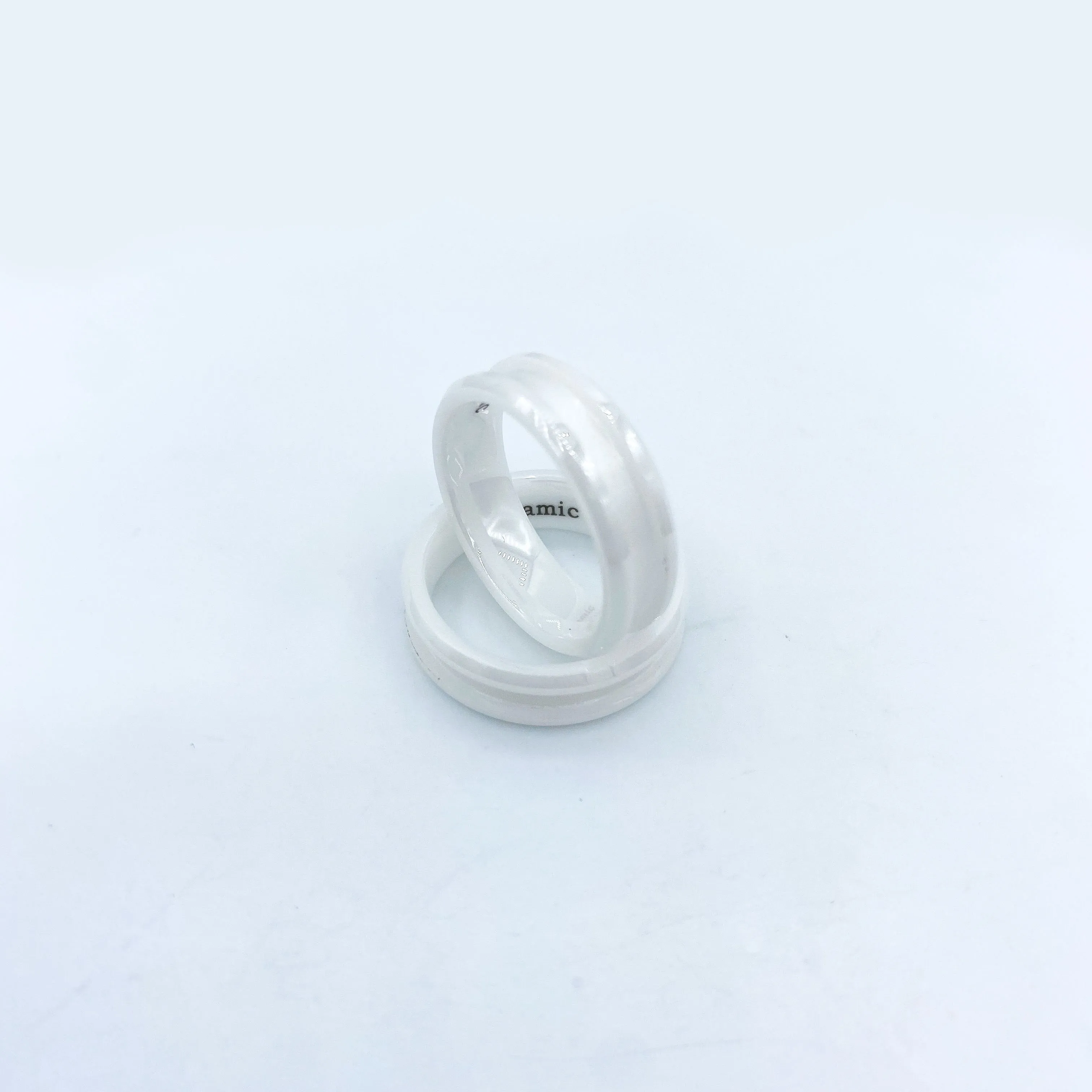 5 Pack - White Ceramic Ring Blank