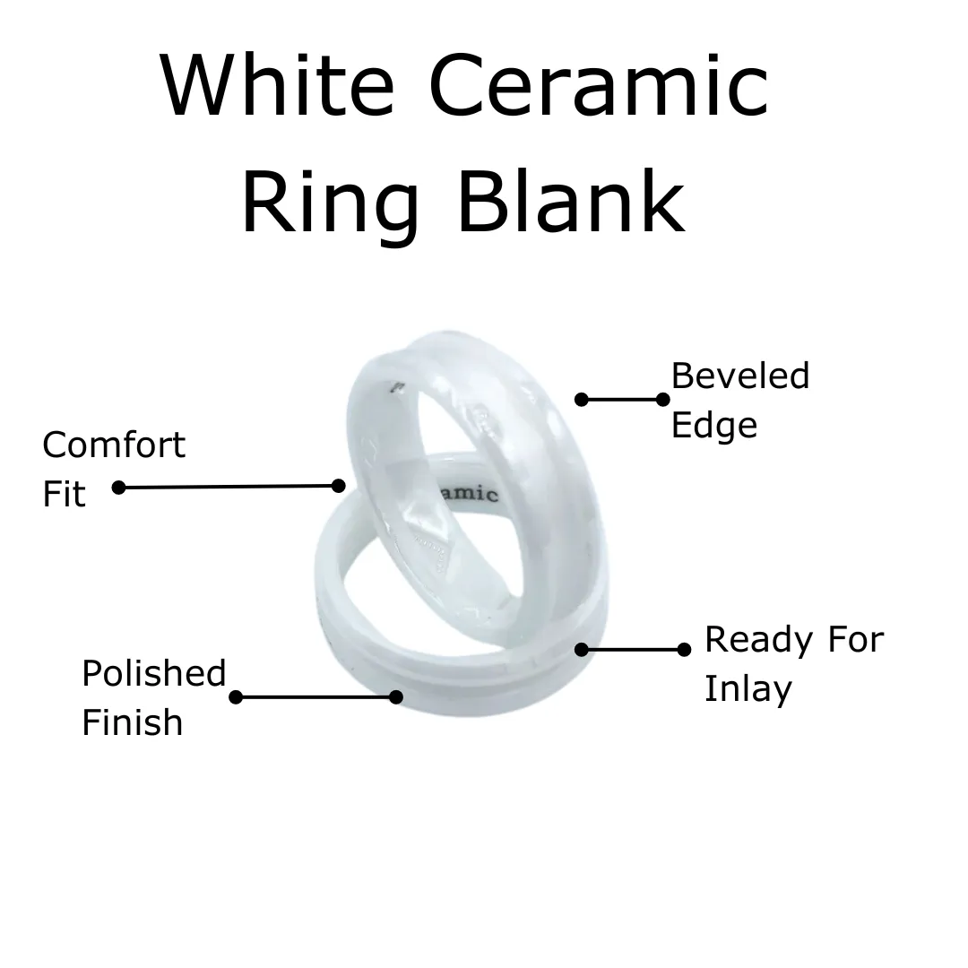 5 Pack - White Ceramic Ring Blank