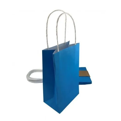 5pk Azure Blue Paper Party Gift Bags