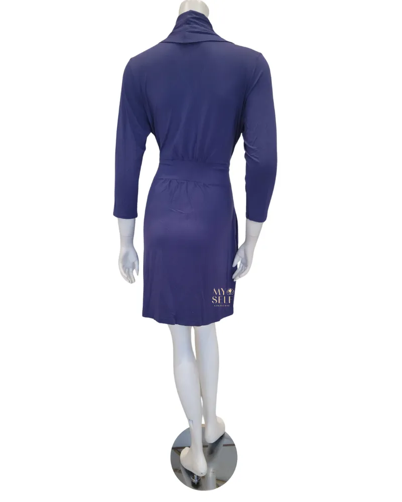 620 Oxford Blue Modal Short Morning Robe