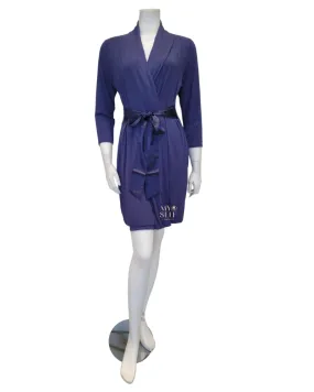 620 Oxford Blue Modal Short Morning Robe