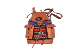 Aboriginal leather backpack  (brown)