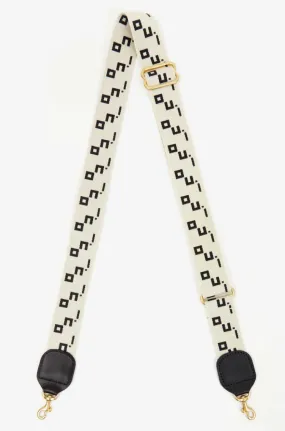 ADJUSTABLE CROSSBODY STRAP IN CREAM W/BLACK OUI