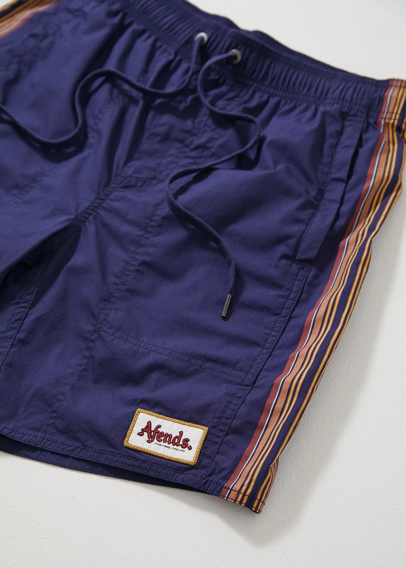 Afends Mens Baywatch Bazz Lurker - Elastic Waist Boardshort - Iris