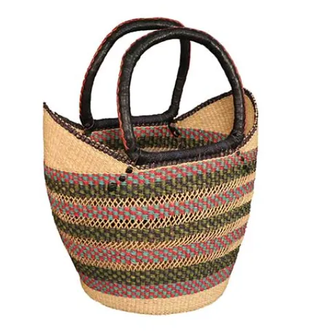 African Market Baskets- Shopping Tote- Thin Rim