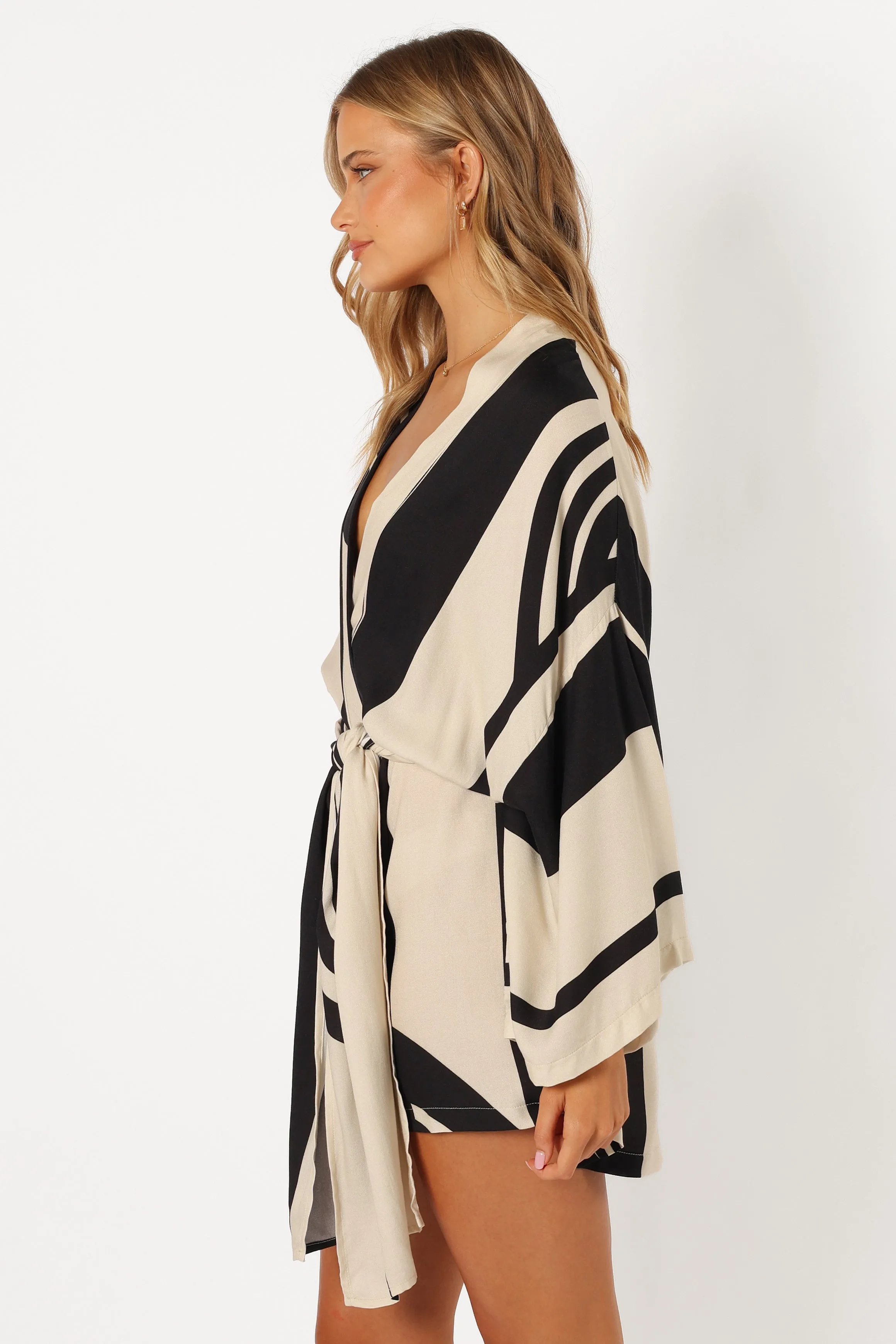 Alba Wrap Dress - Black Print