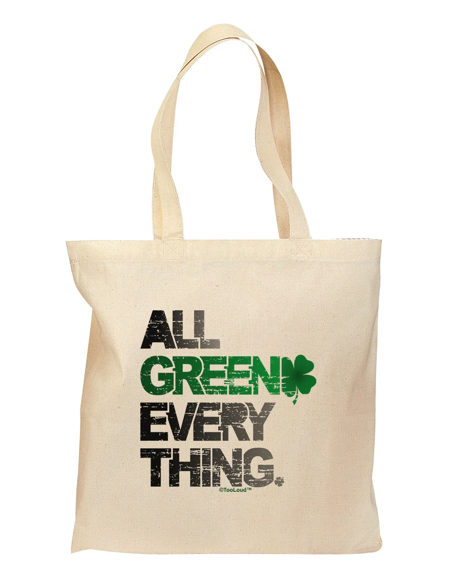 All Green Everything Distressed Grocery Tote Bag