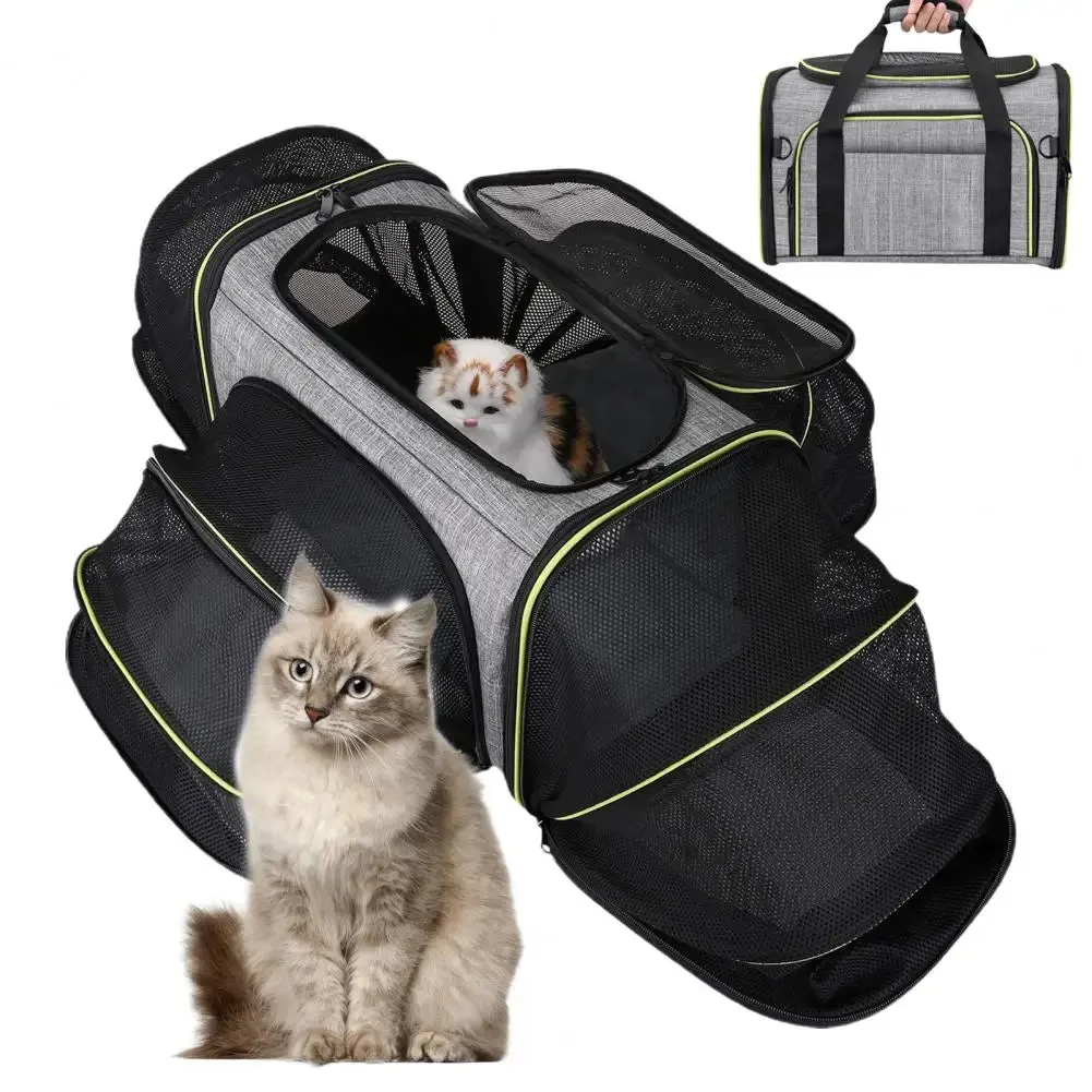 Anniepaw Pet Travel Bag Adjustable Breathable Foldable for Small Medium Cats Dogs