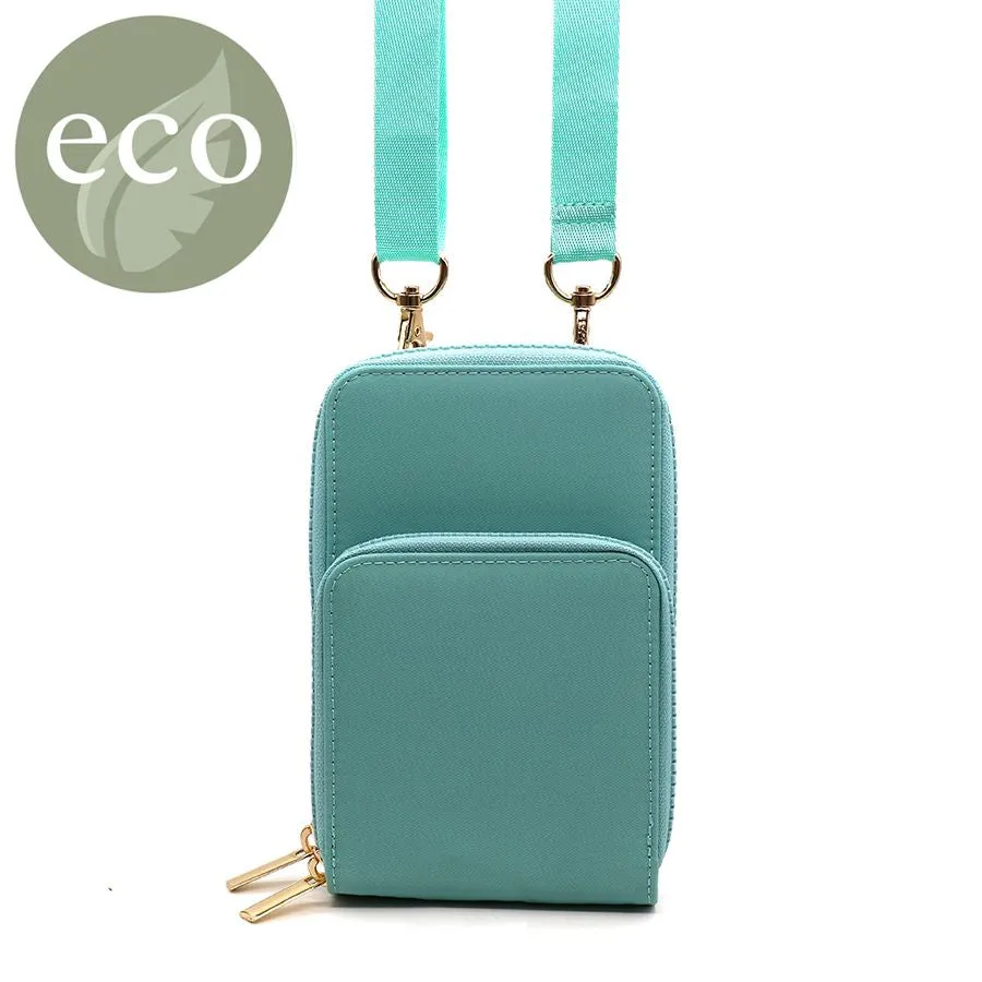 Aqua Recycled Nylon Phone Bag