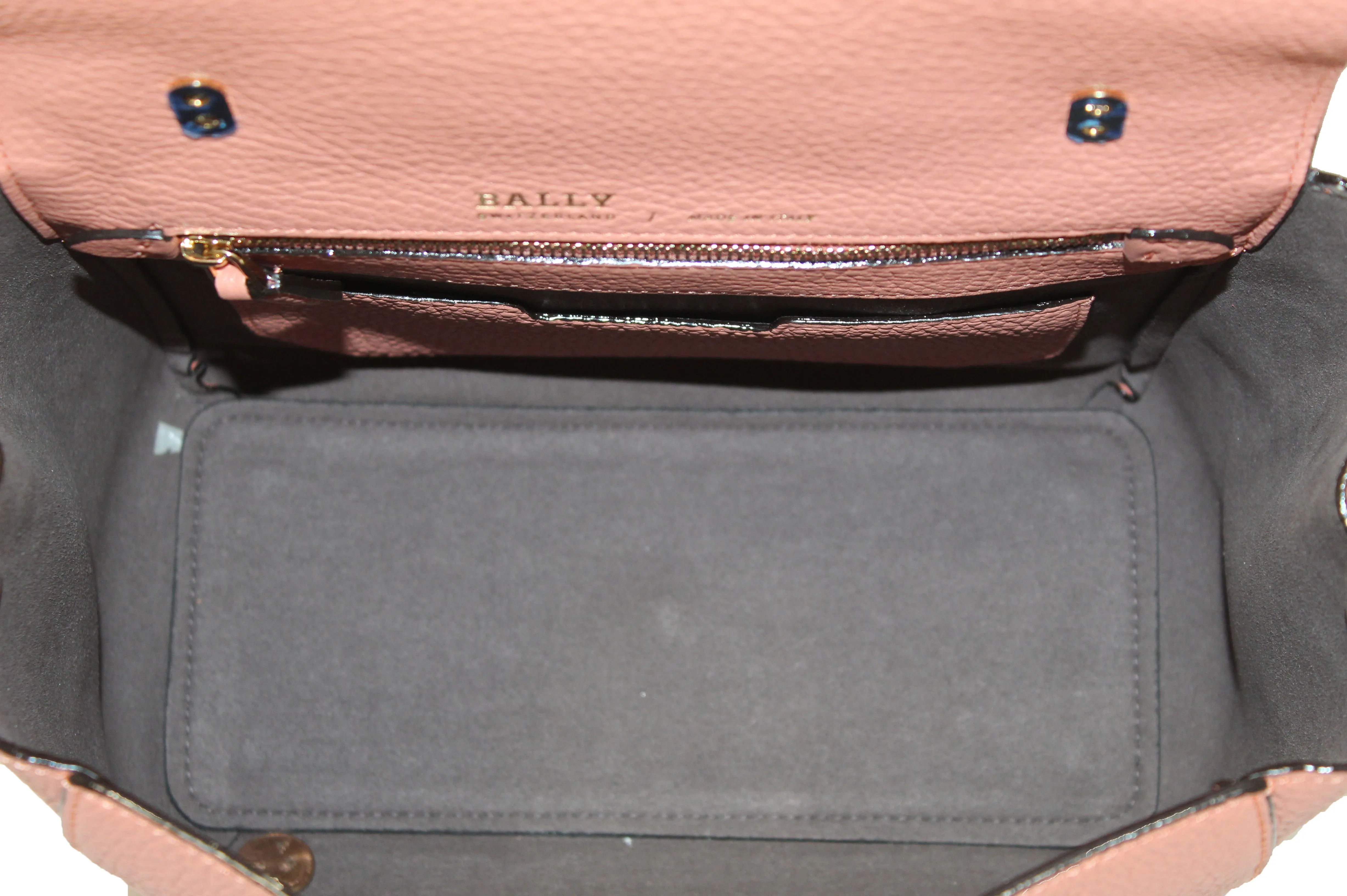 Authentic NEW Bally Pink Rose Leather B Turn Top Handle Bag