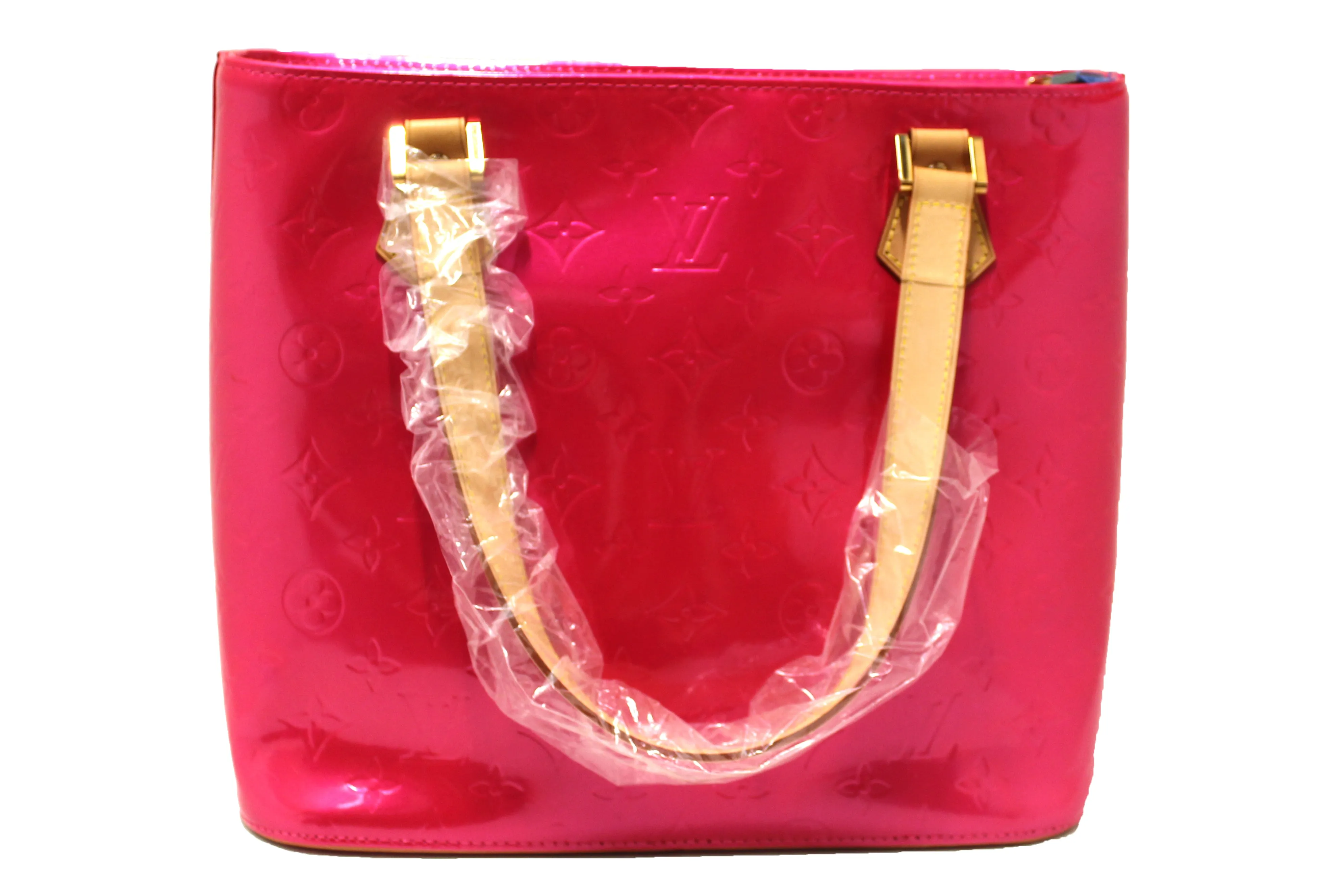 Authentic New Louis Vuitton Fuchsia Hot Pink Vernis Leather Houston Shoulder Bag