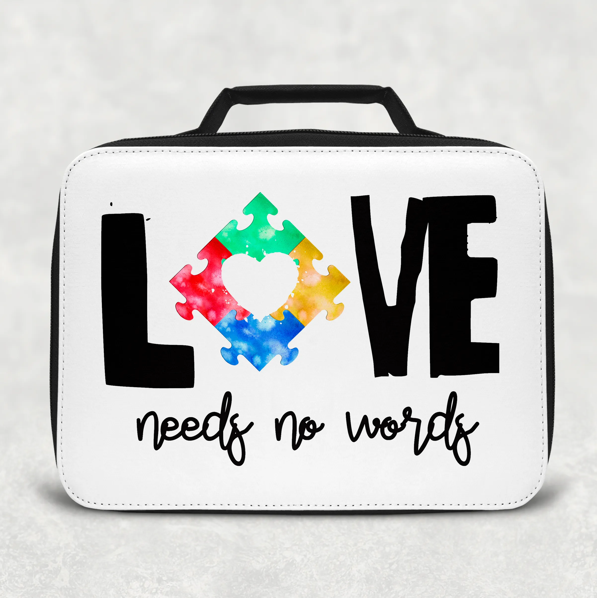 Autism Love Needs No Words Insulated Lunch Bag