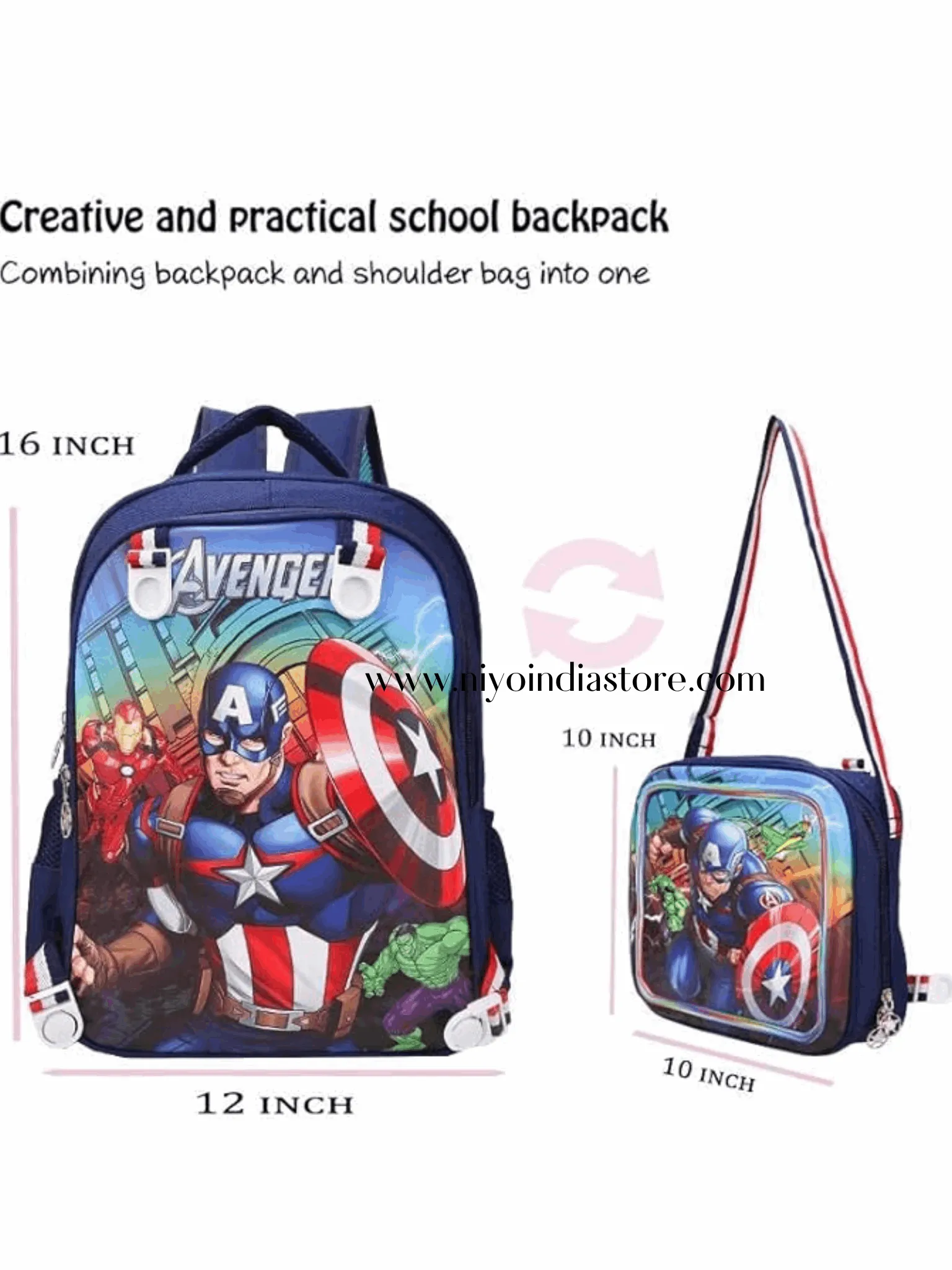 Avenger theme bag and bottle combo