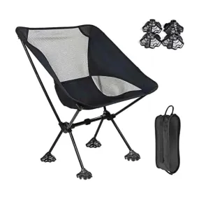 Backpack Chair: Anti-Slip Feet, 220lbs, Carry Bag