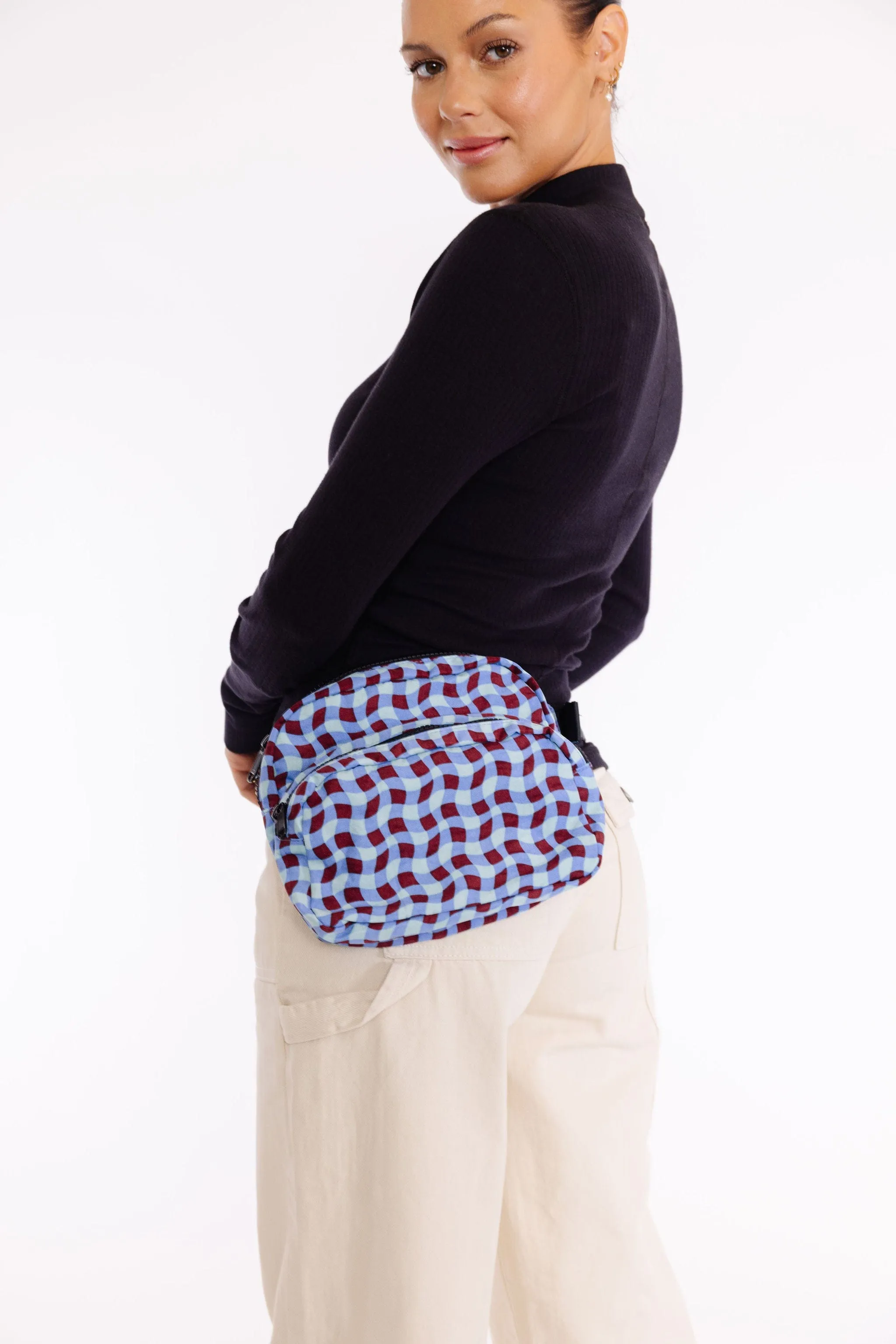 Baggu Fanny Pack Wavy Gingham Blue