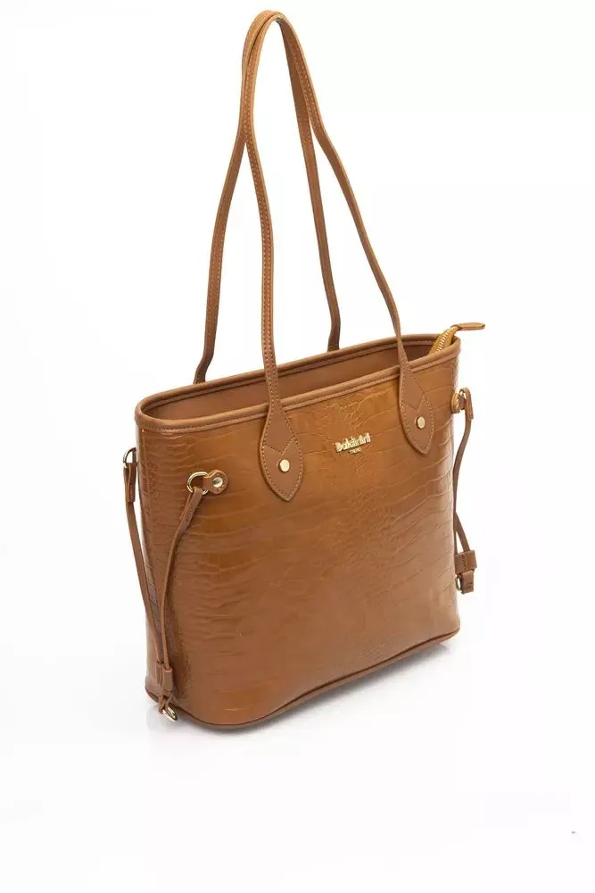 Baldinini Trend Chic Golden Detail Brown Shoulder Women's Bag