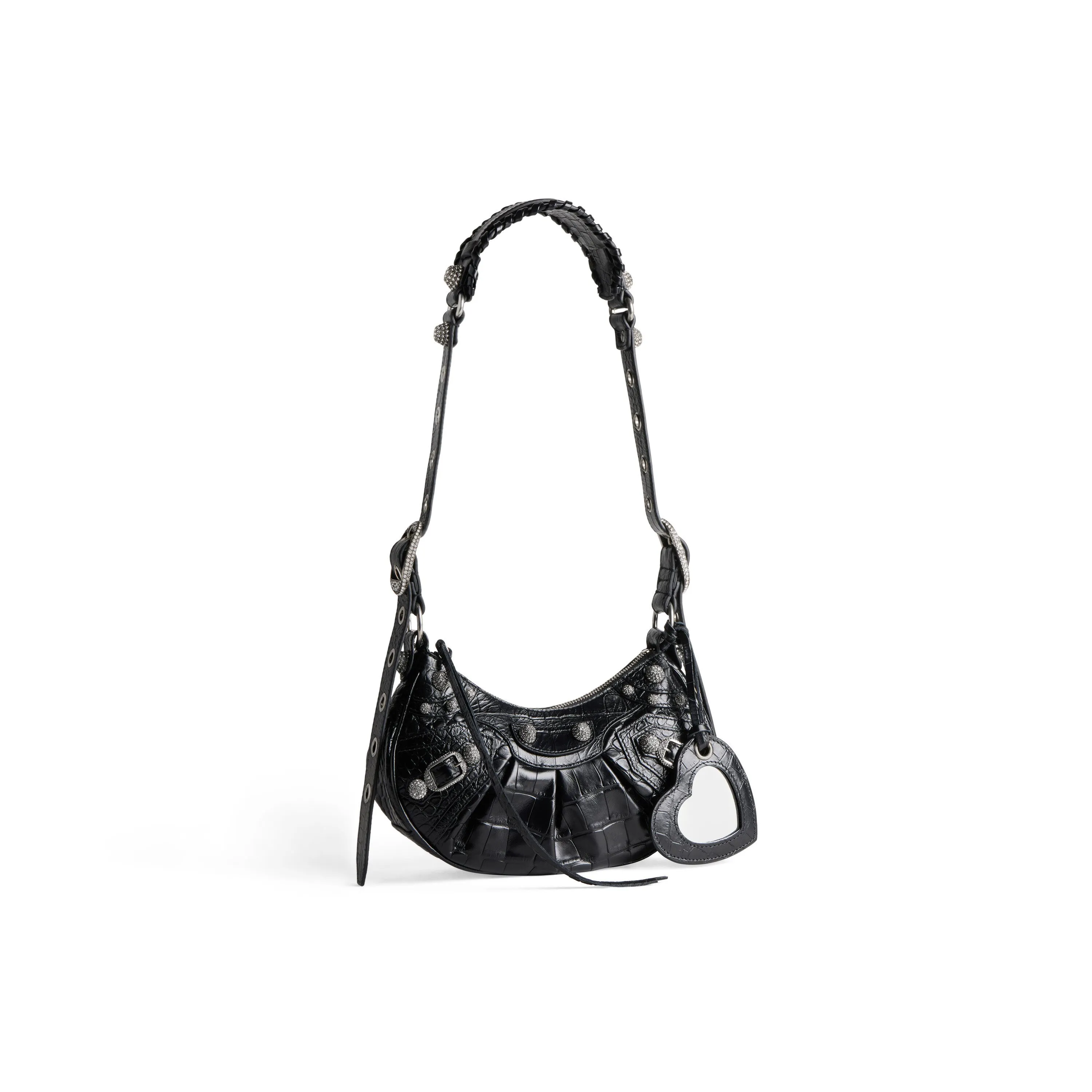 BALENCIAGA LE CAGOLE LAMBSKIN LEATHER SMALL SHOULDER BAG