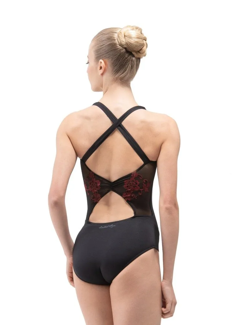 Ballet Rosa - Anette Cross Back Leotard - Adult (1071MFA) - Noir & Bordeaux FINAL SALE