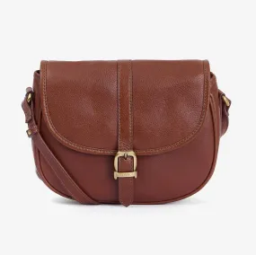 Barbour Laire Medium Leather Saddle Bag in Brown