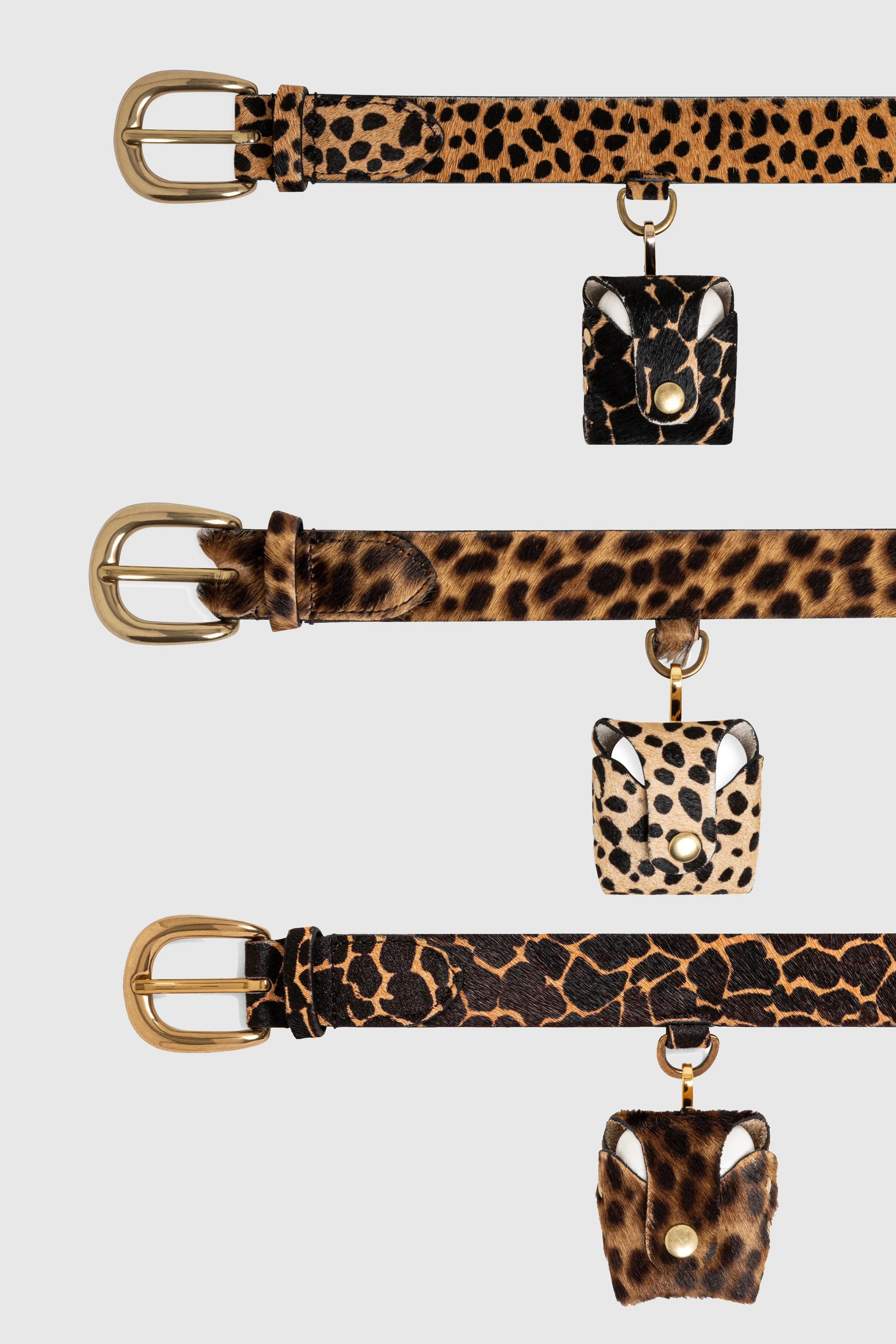 Belt in Giraffe printed leather