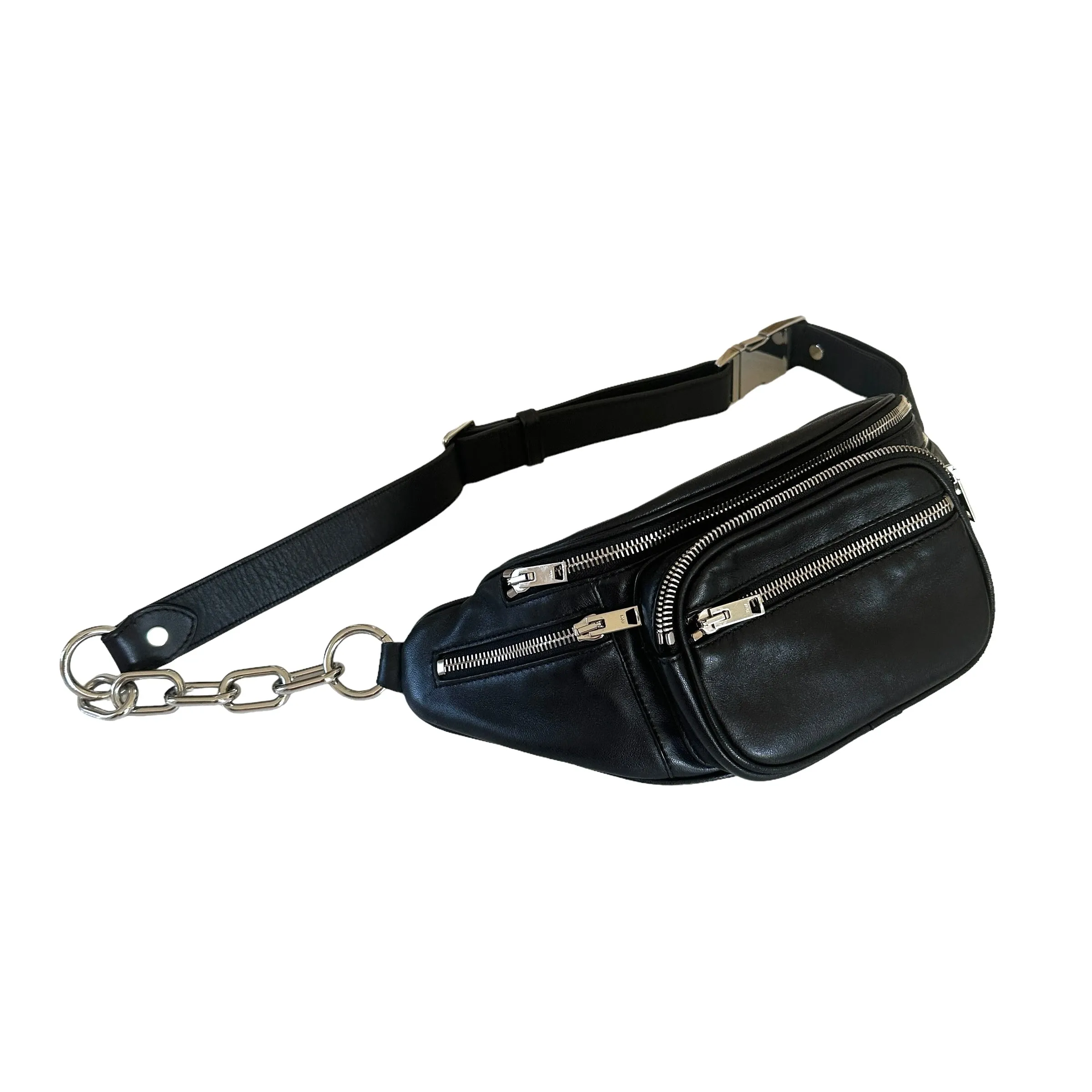 Black & Silver Belt Bag