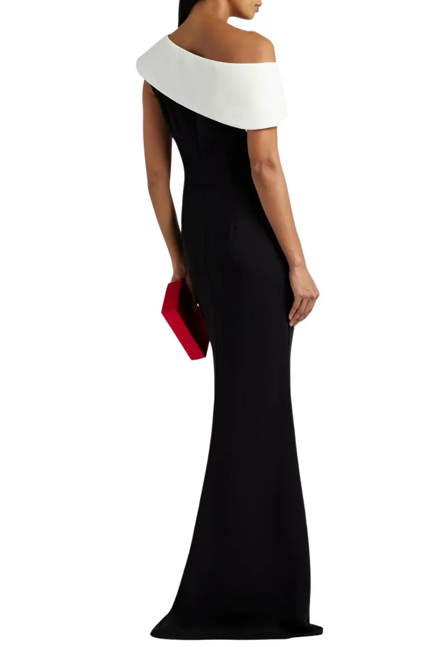 Black and White One Shoulder Gown