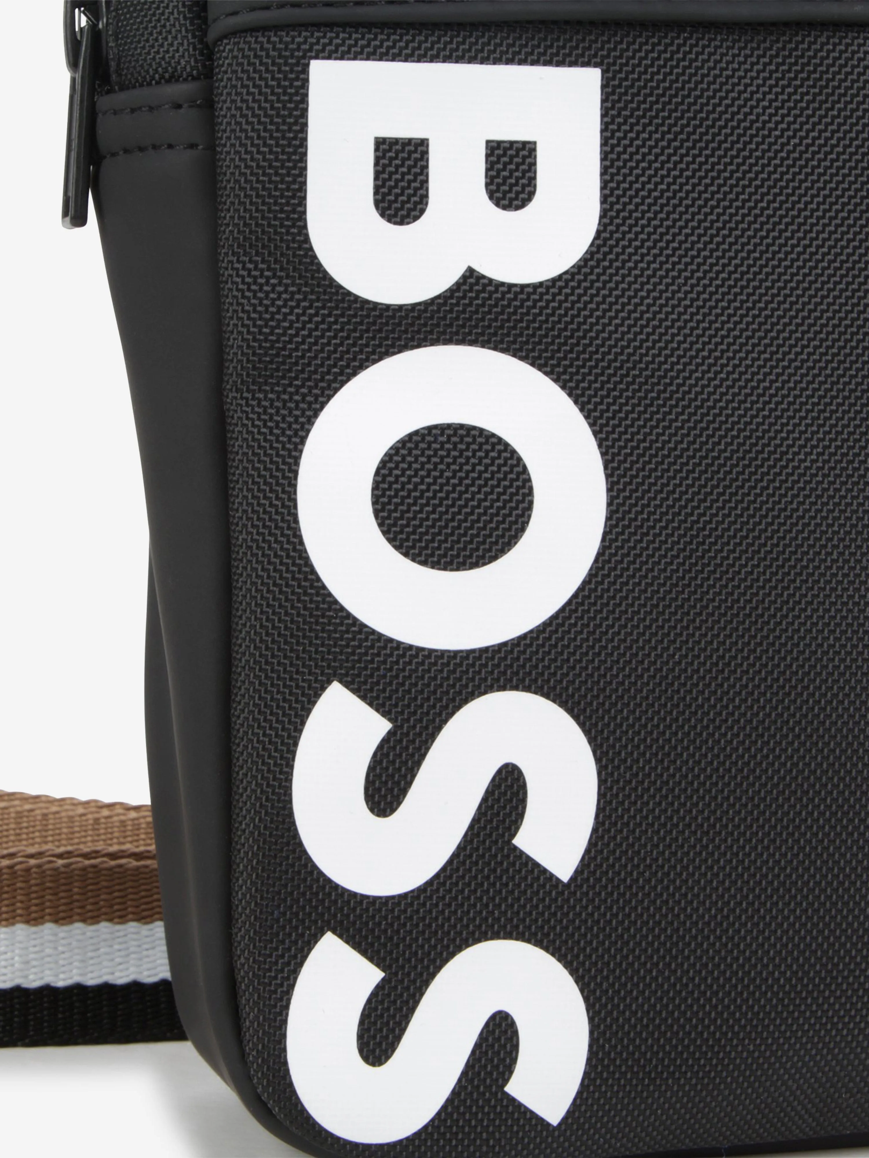 BOSS Boys Logo Messenger Bag in Black (18cm)