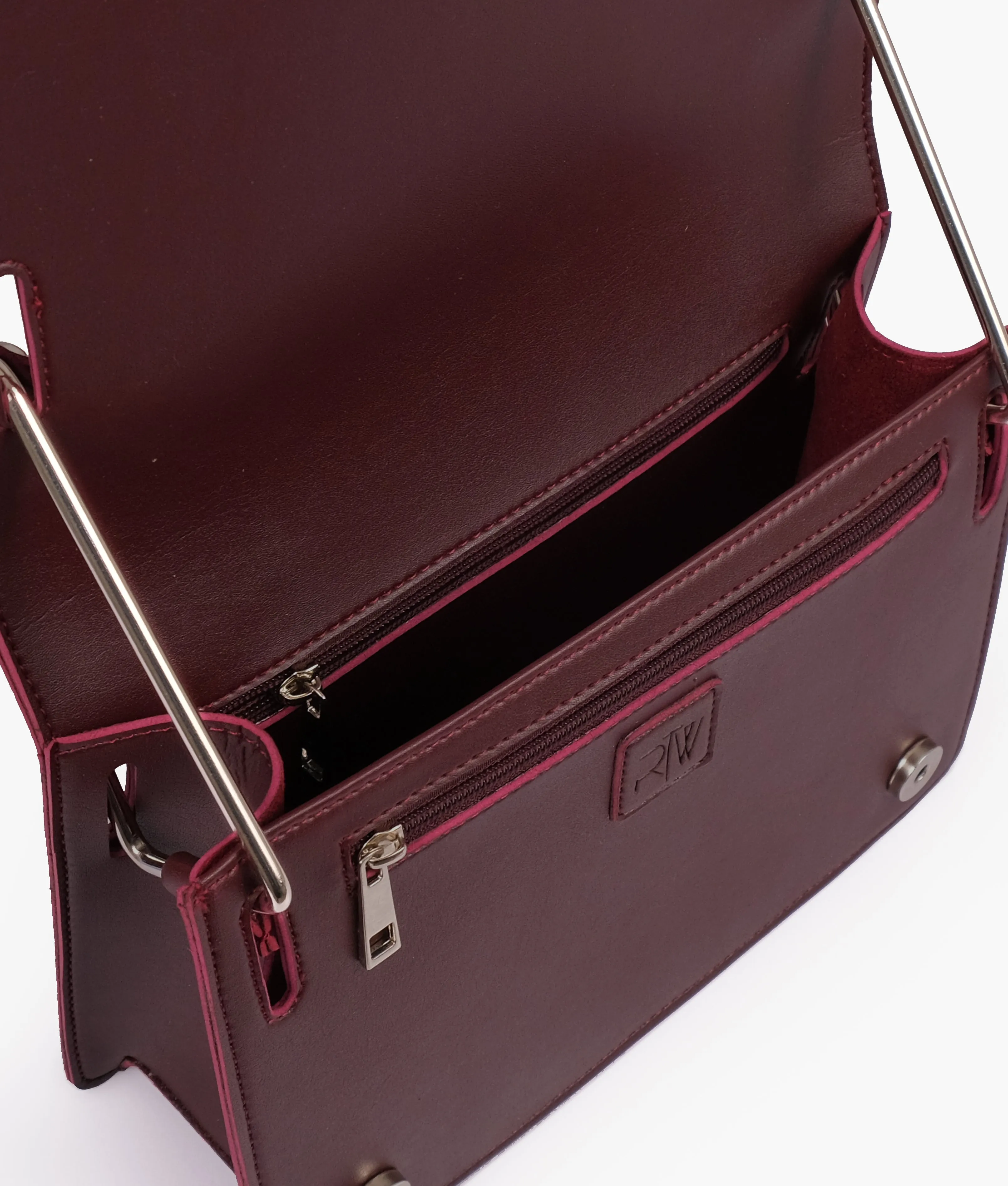 Burgundy loop strap shoulder bag