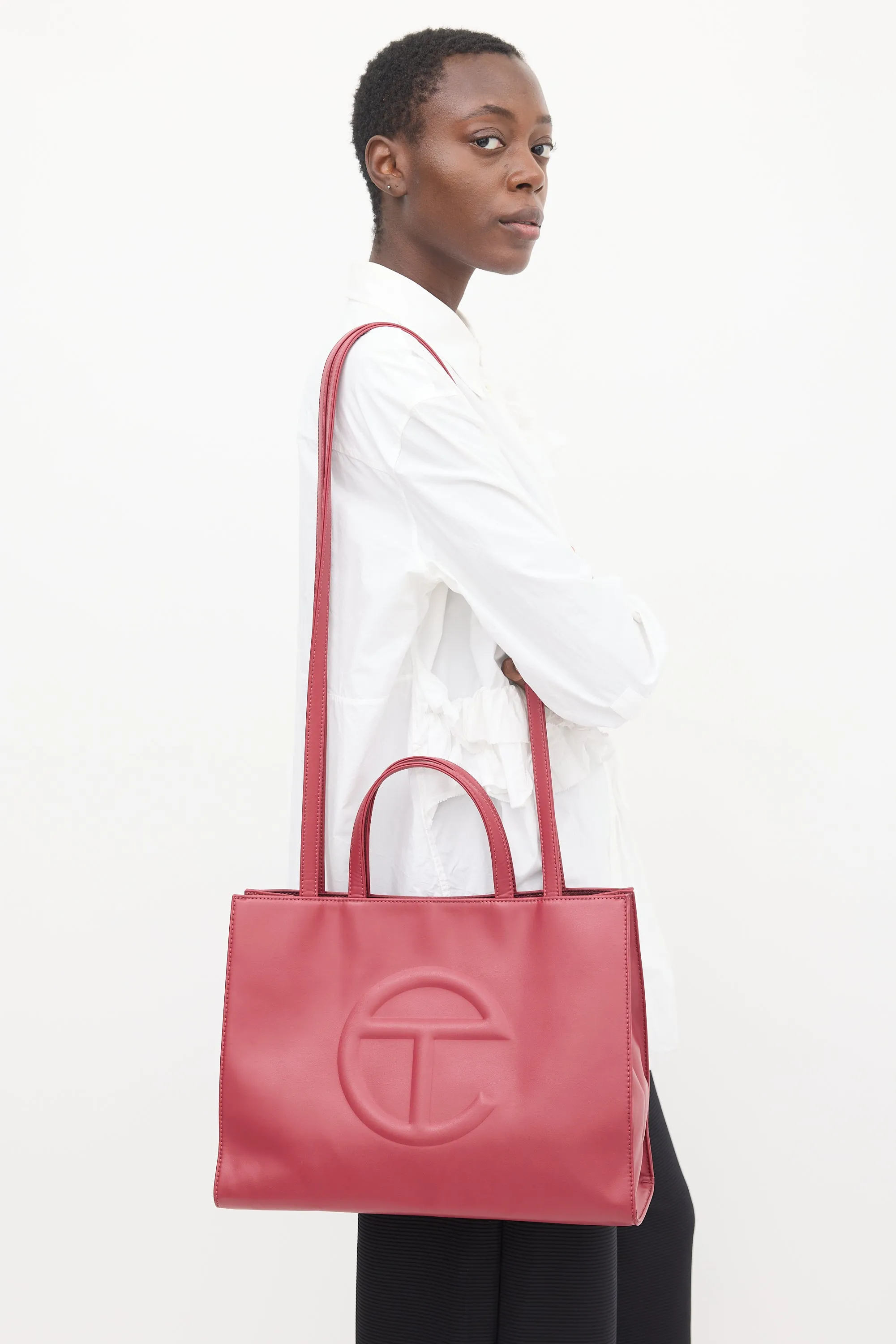 Burgundy Medium Shopping Bag