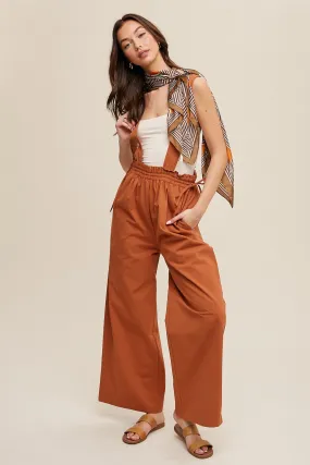 Butter Scotch Suspender Style Wide Leg Jumpsuit