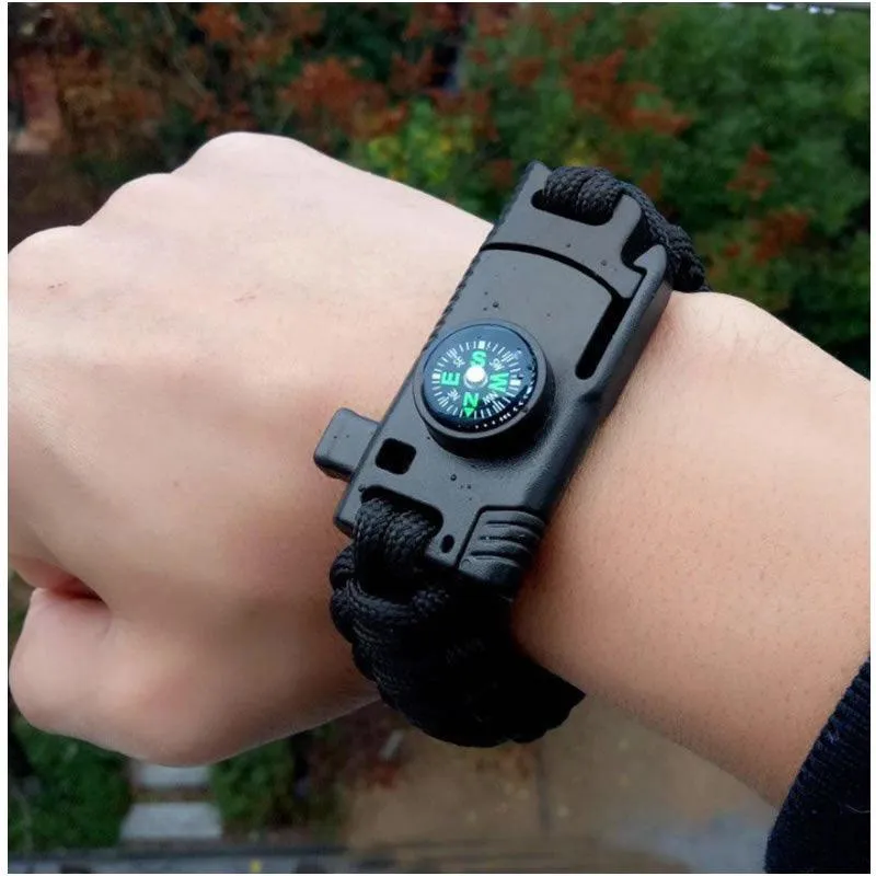 Camping Survival Bracelet With Compass CF-45 GREEN