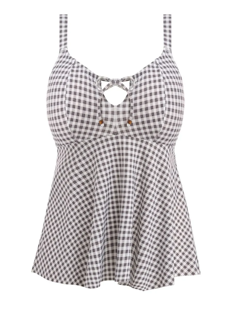 Checkmate Moulded Tankini Top - Grey Marl