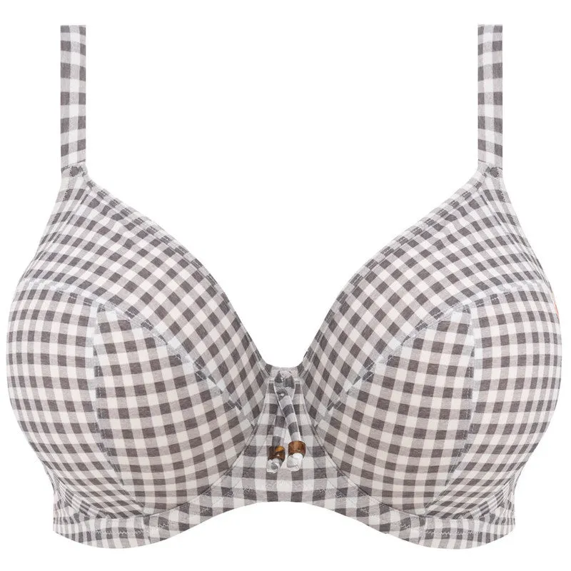 Checkmate Plunge Bikini Top Grey Marl - Elomi Swim