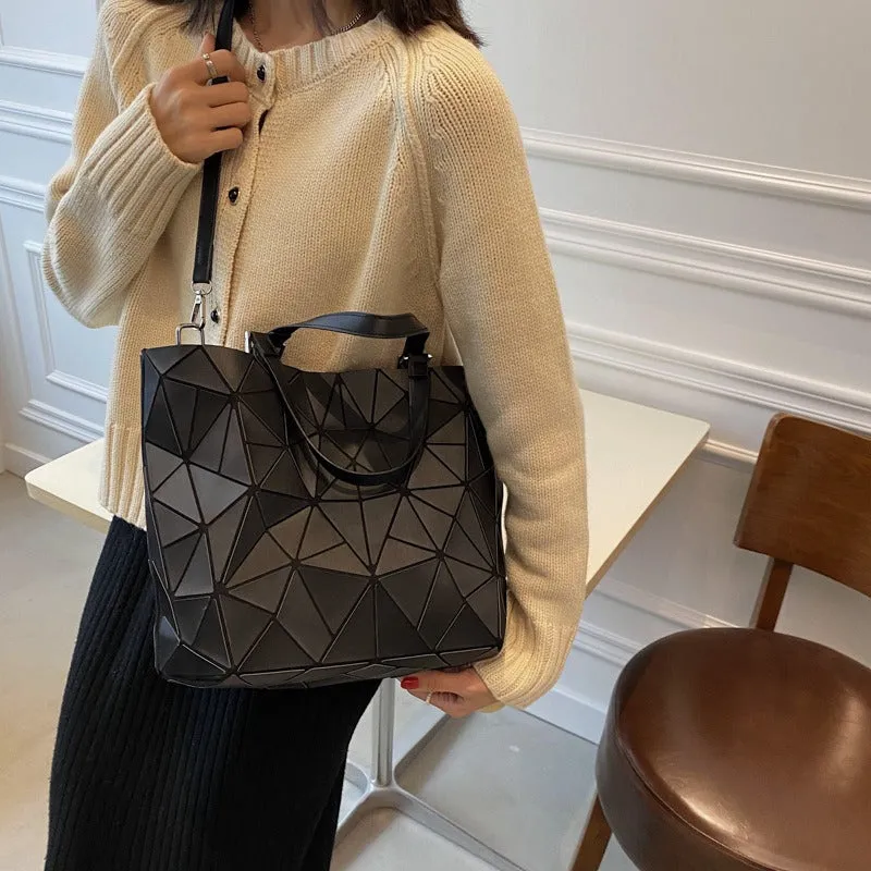 Chic Geometric Rhombus Tote Bag - Large Capacity Shoulder Bag