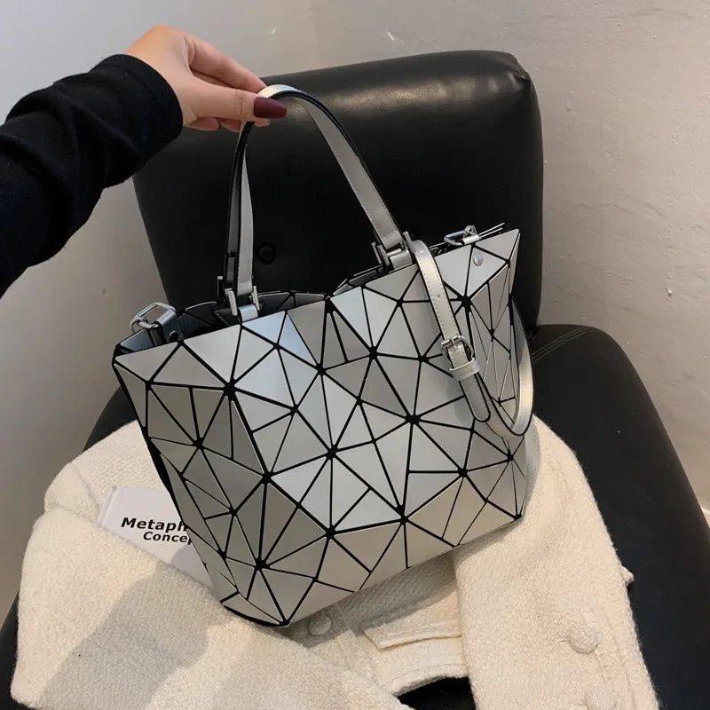 Chic Geometric Rhombus Tote Bag - Large Capacity Shoulder Bag