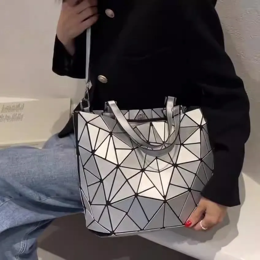 Chic Geometric Rhombus Tote Bag - Large Capacity Shoulder Bag