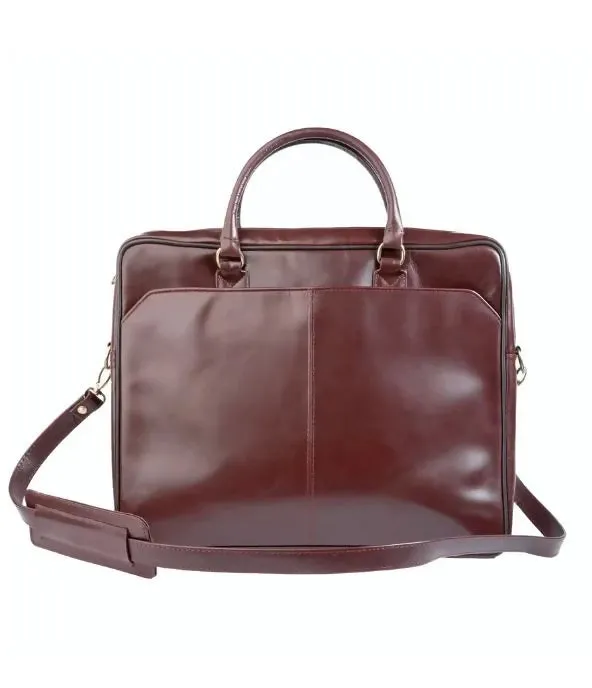 Chocolate Brown Premium Cow Leather Laptop Bag