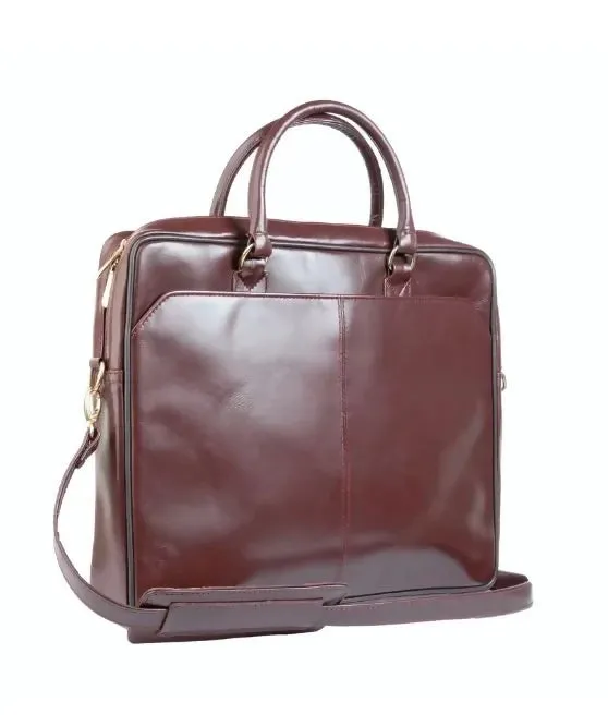 Chocolate Brown Premium Cow Leather Laptop Bag